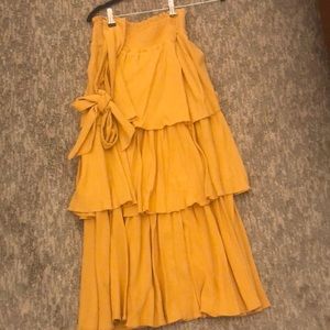 Free people yellow maxi (ankle length) skirt. Never worn!